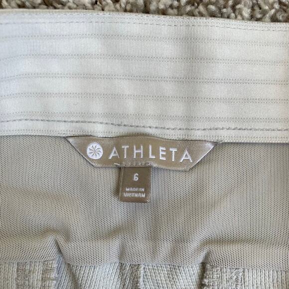Athleta Sz 6 Wonder Stash Skinny Pants Cream Beige Stretchy Sporty Athleisure - Picture 10 of 16